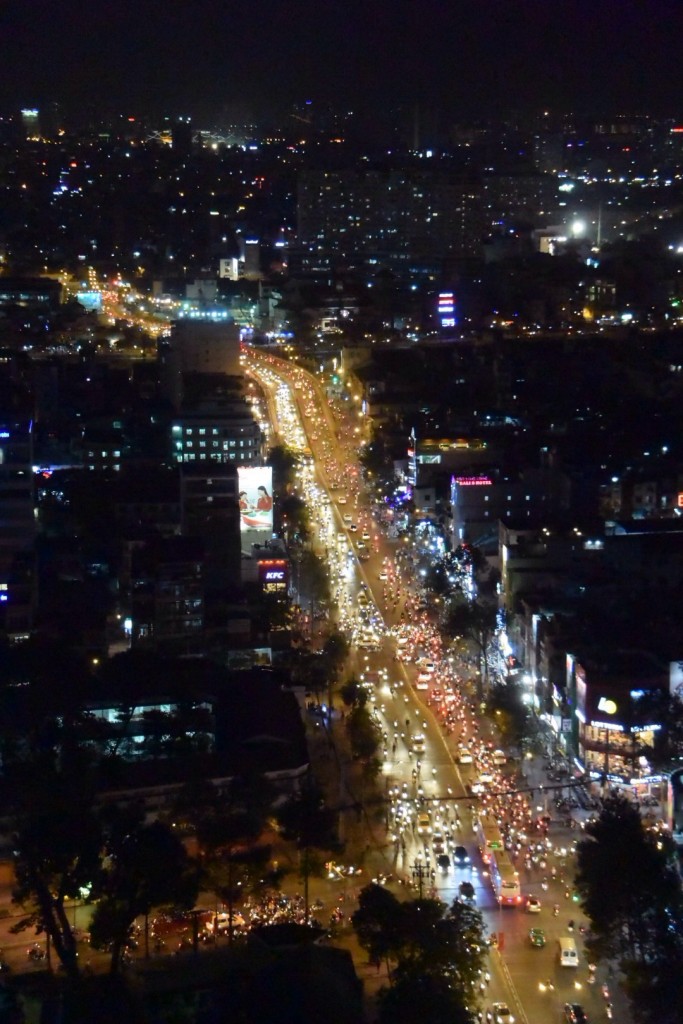An endless river of mopeds making its way through Ho Chi Minh city.